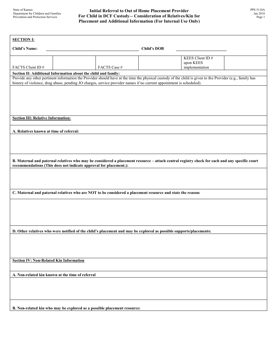 Form PPS5110A - Fill Out, Sign Online and Download Printable PDF ...