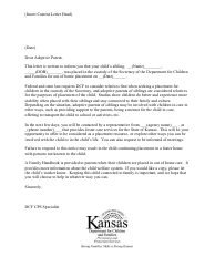 Document preview: Form PPS5126 adoptive Parent Notification Letter - Kansas