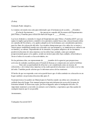 Document preview: Formulario PPS5126 adoptive Parent Notification Letter - Kansas (Spanish)