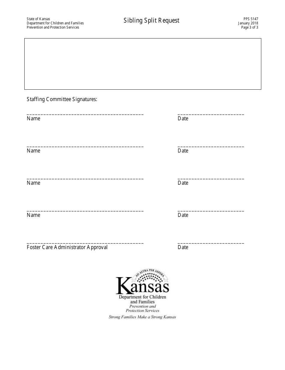 Form PPS5147 Sibling Split Request - Kansas, Page 3