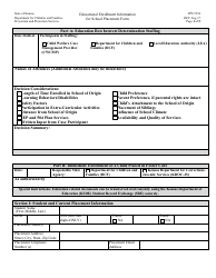 Form PPS5254 Educational Enrollment Information for School Placement Form - Kansas