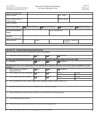 Form PPS5254 Educational Enrollment Information for School Placement Form - Kansas, Page 3