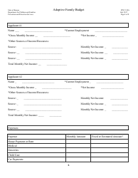 Form PPS5318A Adoptive Family Budget - Kansas