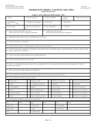 Formulario PPS5340 Informacion Medica Y Genetica Del Nino - Kansas (Spanish)