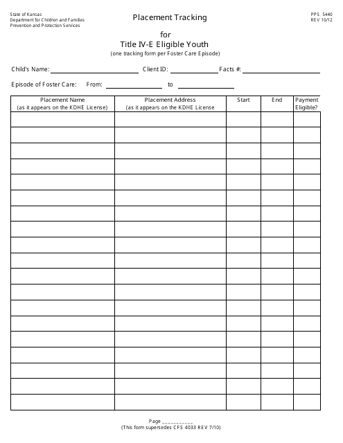 Form PPS5440  Printable Pdf