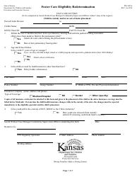 Document preview: Form PPS5425A Foster Care Eligibility Redetermination - Kansas