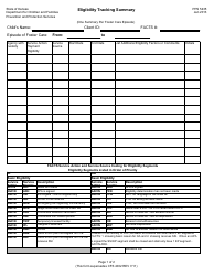Form PPS5435 Eligibility Tracking Summary - Kansas
