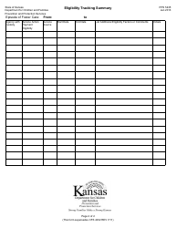 Form PPS5435 Eligibility Tracking Summary - Kansas, Page 2