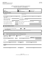 Document preview: Form PPS6120 Application for Adoption Assistance Private Agency Placements - Kansas