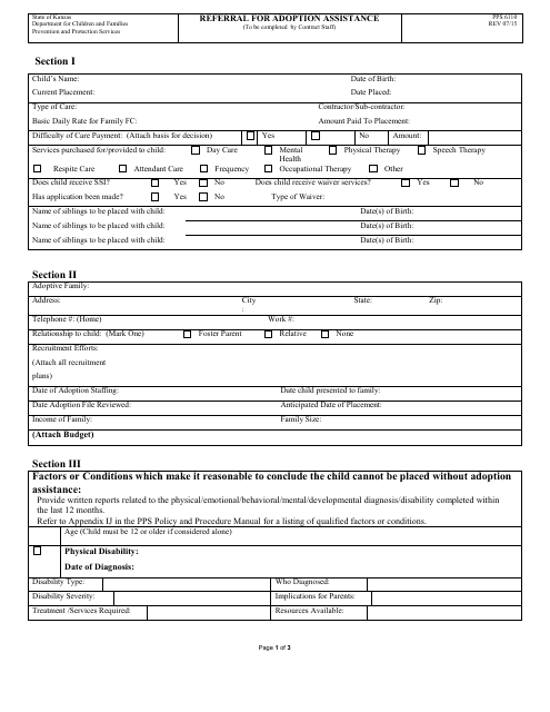 Form PPS6110  Printable Pdf