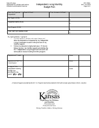 Form PPS7000A Independent Living Monthly Budget Plan - Kansas, Page 2
