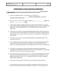 Form PPS7220 Independent Living Mentor Agreement - Kansas