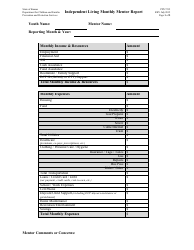 Document preview: Form PPS7215 Independent Living Monthly Mentor Report - Kansas