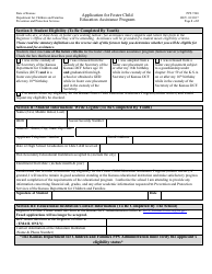 Form PPS7260 Application for Foster Child Education Assistance Program - Kansas