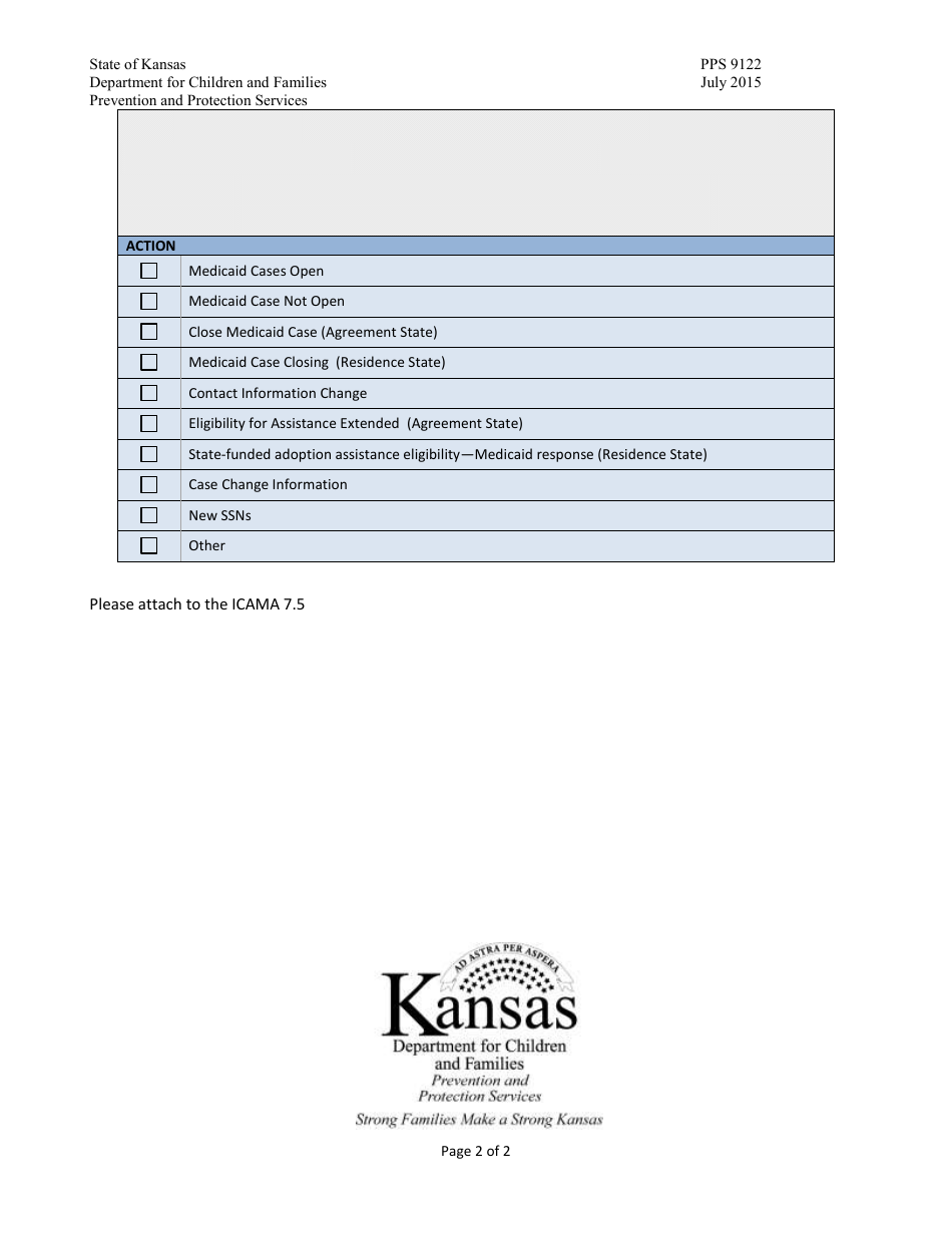 Form PPS9122 (ICAMA Form 7.5 ADDITIONAL) Additional Children (Information Exchange - Cases Opened With Icama 6.01) - Kansas, Page 2