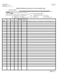 Form PPS10200 Adult Protective Services Case Activity Log - Kansas, Page 2