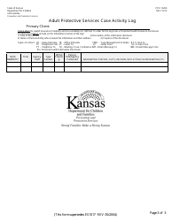 Form PPS10200 Adult Protective Services Case Activity Log - Kansas, Page 3