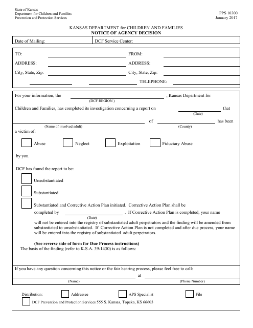 Form PPS10300  Printable Pdf