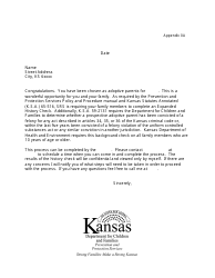 Document preview: Appendix 0A Expanded History Check Letter - Kansas