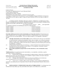 Document preview: Apendice 5q - Autorizacion Para Divulgar Informacion Incluso Informacion Individual Identificable De Salud De Los Ninos - Kansas (Spanish)