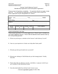 Document preview: Appendix 7B Kansas Youth Advisory Council Membership Application and Participation Agreement - Kansas