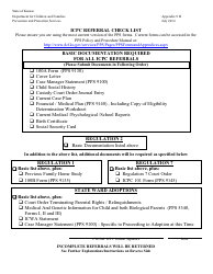 Document preview: Appendix 9H Icpc Referral Checklist - Kansas