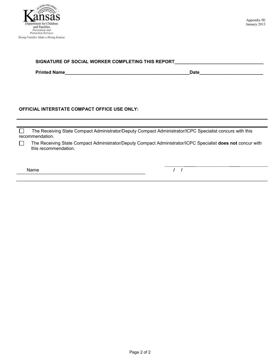 Appendix 9E Residential Supervision Report - Kansas, Page 2