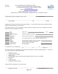 Form FCL005 &quot;Yearly Mechanical Safety Check for Vehicles Used to Transport Children in a Dcf-Licensed Facility&quot; - Kansas