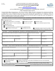 Form FCL051 Application for License to Operate a Residential Facility for Children and Youth - Kansas