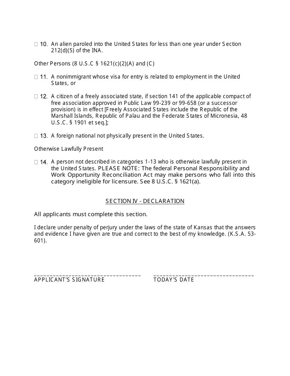 Application for Kansas Veterinary Technician Registration - Kansas, Page 6