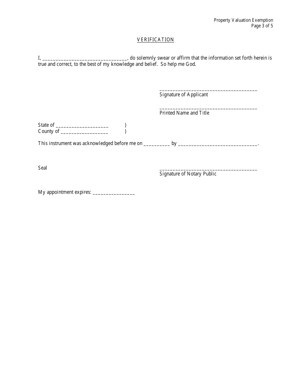 Form CTA-PVX Property Valuation Exemption - Kansas, Page 3