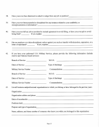 Judicial and Gubernatorial Background Information Form - Kansas, Page 15