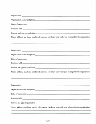 Judicial and Gubernatorial Background Information Form - Kansas, Page 16