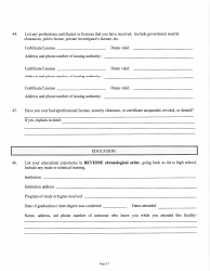 Judicial and Gubernatorial Background Information Form - Kansas, Page 17