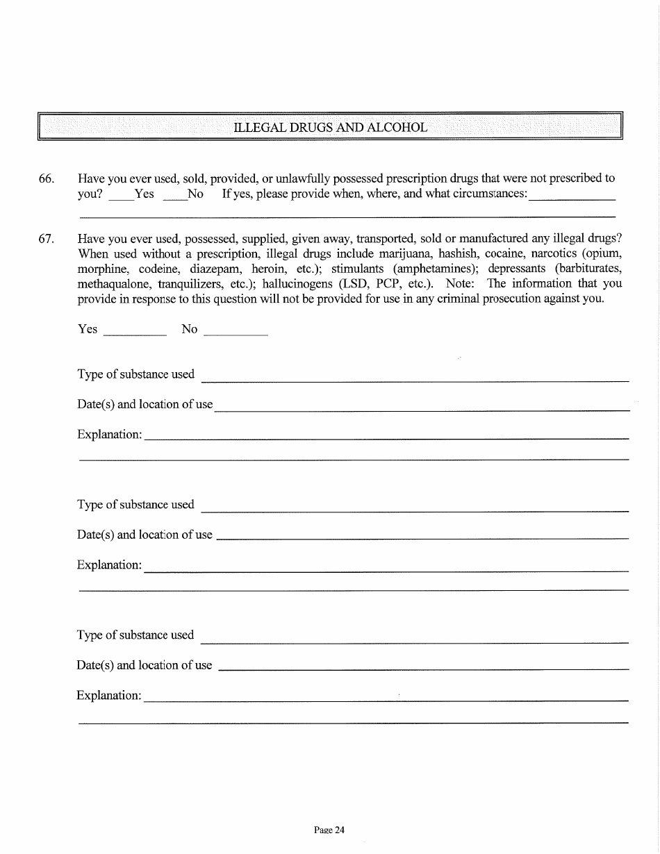 Judicial and Gubernatorial Background Information Form - Kansas, Page 24