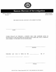 Judicial and Gubernatorial Background Information Form - Kansas, Page 29