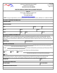 Document preview: Form TC95-590 Ow/Od Annual Permit Replacement Request - Kentucky