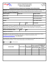 Form TC20-36 Transportation Alternatives Program (Tap) Application - Kentucky