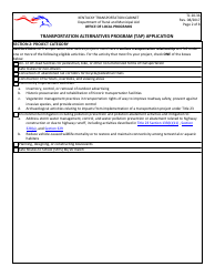 Form TC20-36 Transportation Alternatives Program (Tap) Application - Kentucky, Page 2