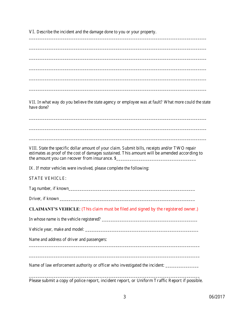 Claim Form - Kentucky, Page 3