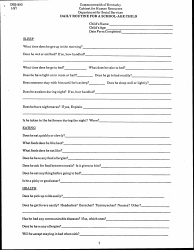 Form DSS-893 Daily Routine for a School-Age Child - Kentucky