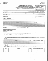 Document preview: Form DSS-1260 Title IV-E and Child Support Referral - Kentucky