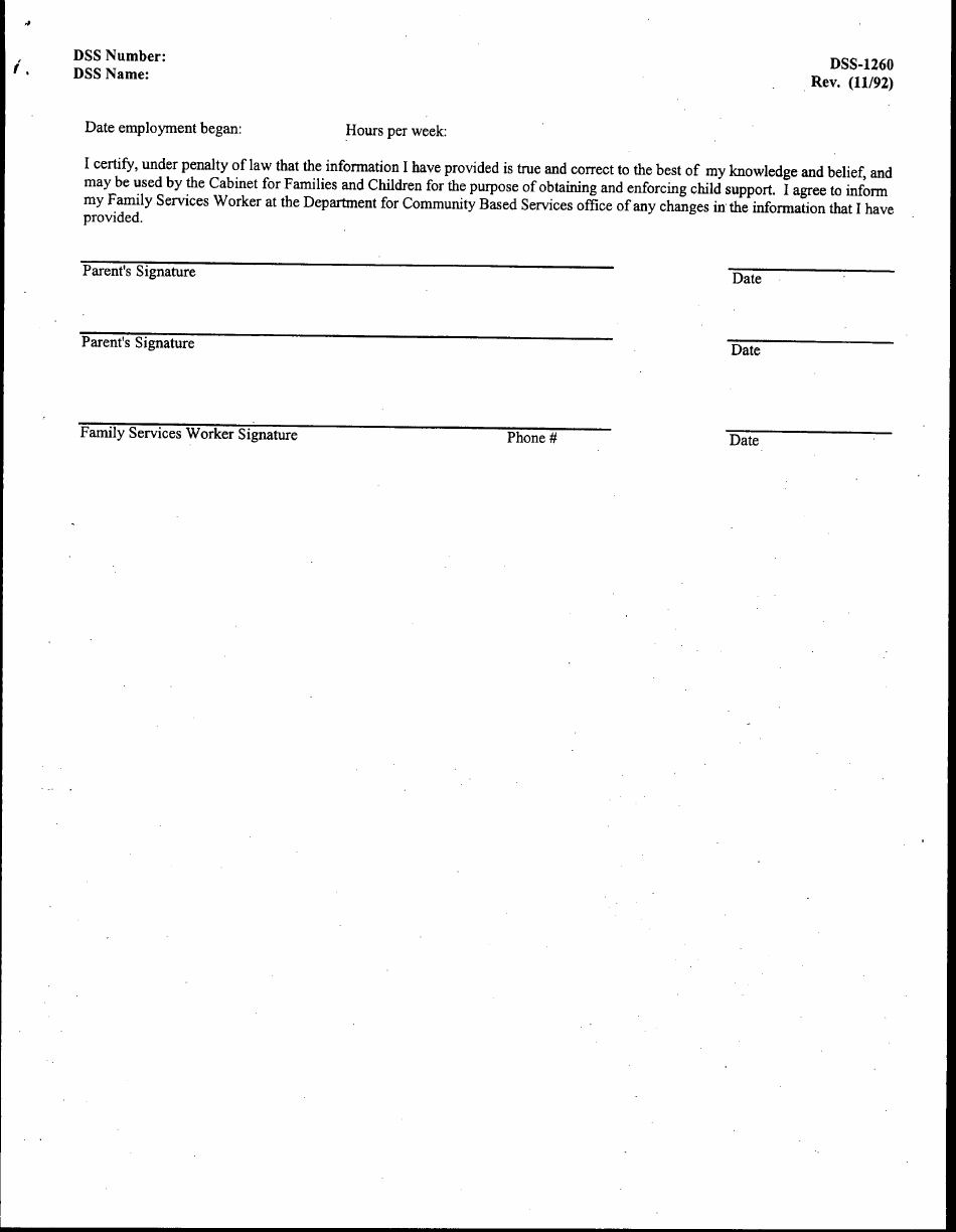 Form DSS-1260 Title IV-E and Child Support Referral - Kentucky, Page 3