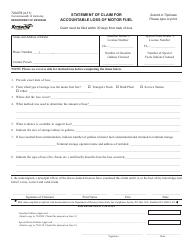Document preview: Form 72A078 Statement of Claim for Accountable Loss of Motor Fuel - Kentucky