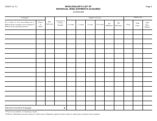 Form 73A577 Wholesaler&#039;s List of Individual Wine Shipments Acquired - Kentucky, Page 2