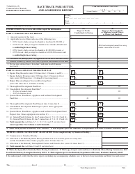 Document preview: Form 73A100 Race Track Pari-Mutuel and Admissions Report - Kentucky