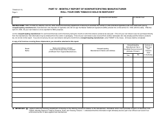 Form 73A422 Monthly Report of Tobacco Products, Snuff, and Chewing Tobacco - Kentucky, Page 3