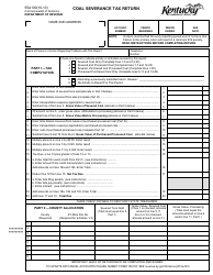 Form 55A100 Coal Severance Tax Return - Kentucky