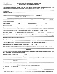 Form 72A163 &quot;Application for Liquefied Petroleum Gas Motor Fuels Tax Exemption Permit&quot; - Kentucky