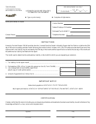 Document preview: Form 72A103 Licensed Gasoline Dealer's Estimated Tax Payment - Kentucky